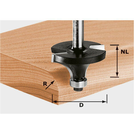 FESTOOL Abrundfräser 491016 HW Schaft 8 mm HW S8 D38,1/R12,7 KL Fräser