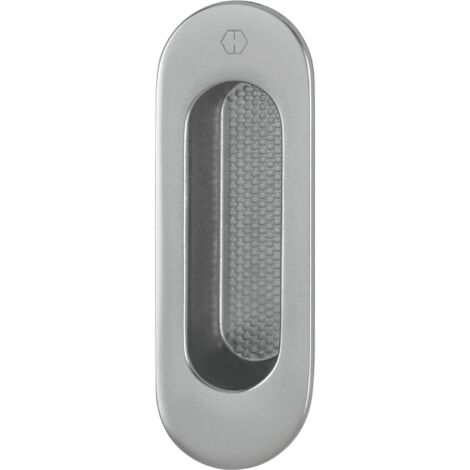 HOPPE Hebeschiebetürmuschel OMEGA außen oval, Aluminium Edelstahl Effekt