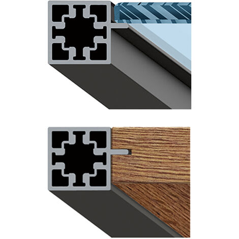 HETTICH Cadro Glasbodenprofil / Seiten- / Bodenprofil mit Nut, 3000 mm, schwarz matt, 9298794 (1/2)