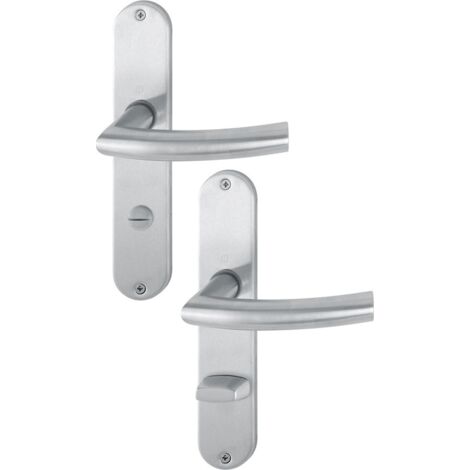 HOPPE OT-Drückergrt., Langsch., oval, Trondheim, E1430Z/302, WC/S, 8/78, edelstahl matt