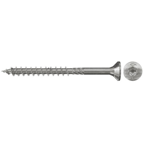 Fischer 100x Power-Fast 5 x 120 Senkkopf nicht rostender Stahl A2 Teilgewinde Innenstern TX - 657100