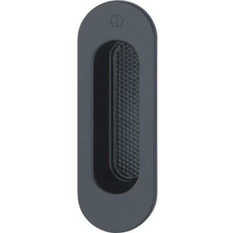 HOPPE Hebeschiebetürmuschel OMEGA außen oval, Aluminium schwarz matt