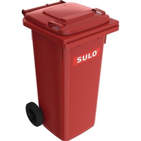 Müllgroßbehälter 120 l HDPE rot fahrbar, nach EN 840