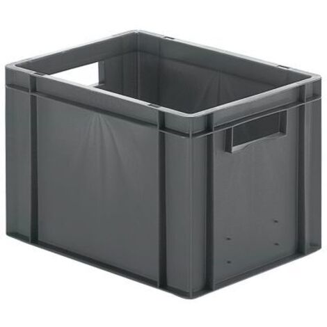 LA-KA-PE Transportstapelbehälter L400xB300xH270mm grau PP Seitenwände geschl.LA-KA-PE