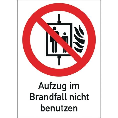 3000277612 Verbotszeichen ASR A1.3/DIN EN ISO 7010 Aufzug im Brandfall nicht b