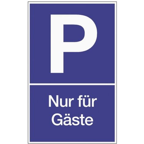 Parkplatzbeschilderung Parken für Gäste L250xB400 mm Kunststoff blau/weiß (1/2)