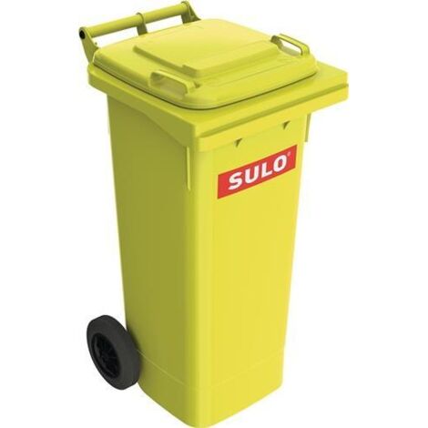 Müllgroßbehälter 80 l HDPE gelb fahrbar, nach EN 840