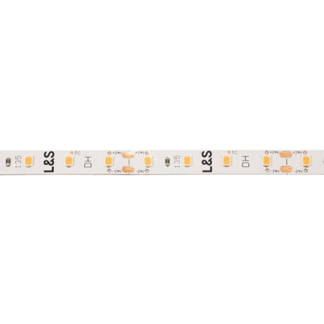 L&S LED-Band HE 80LEDs/m (2835), 4000K, 4 LEDs/50mm, 24DC, 2,8W/m, 8mmx5m, 2x Anschlussltg. 2000mm, white PCB, IP20 (1/3)