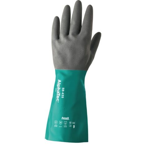 ANSELL 58435100 Chemikalienhandschuhe AlphaTec 58-435 Größe 10 meeresgrün/anthra (1/2)