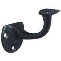 DENI Handlaufträger Gusseisen schwarz lack.D.Wandplatte 53mm gewölbte Auflage - 5202 0000 20