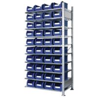 Steckregal H2000xB1000xT400mm Anbauregal 10 Stahlböden 40 x Gr. 4 blau