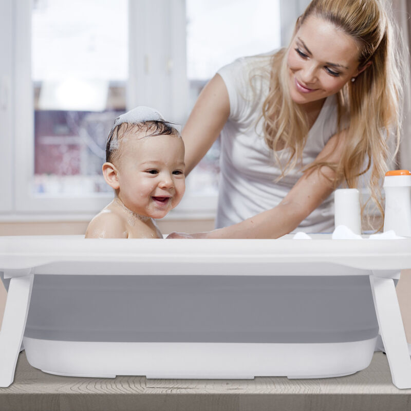 Vaschetta Bagnetto 3 In 1 Pieghevole Per Neonati 0-8 Anni - Con Seggiolino E Tappo Scarico - Foto 10