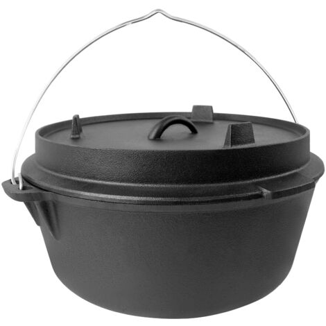 Dutch Oven In Ghisa 6 Litri Con Coperchio 2 In 1 E Sollevatore, Per Interni Ed Esterni