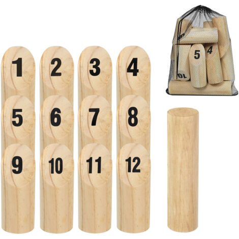 Kubb - Gioco di lancio vichingo, in caucciù, con borsa per il trasporto