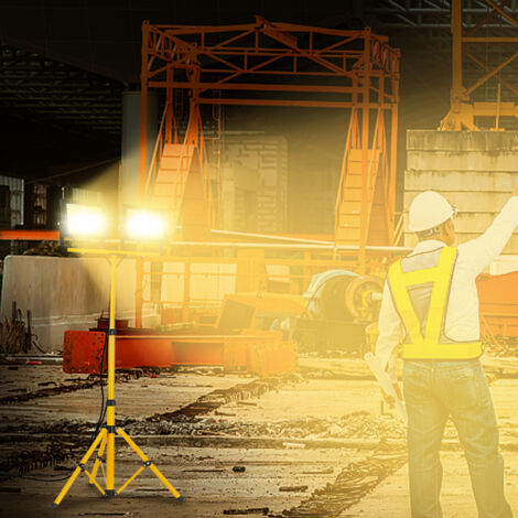 Faretto 100W 10000 Lumen Faretto LED Cantiere SKYWORLD 100W 10000LM - Impermeabile IP66 Con Staffa Pieghevole Per Esterni Illuminazione Esterna Portatile - Foto 2