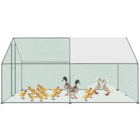 Pollaio da Esterno con Recinto Gabbia Conigli Galline 190x64x100cm