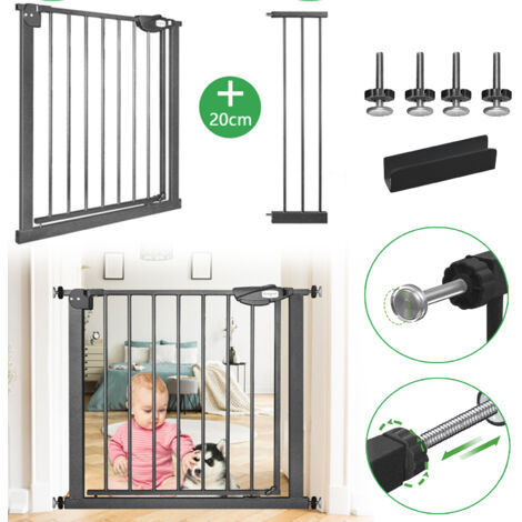 Griglia Protezione Scale Per Bambini 105-115 Cm - Senza Foratura, Con Passaggio Per Animali, Bianco