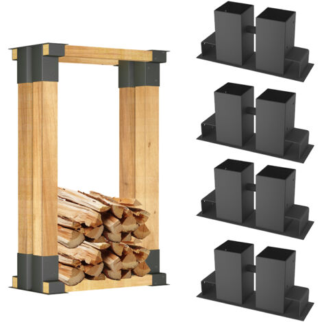 DanDiBo Porta Legna Da Interno In Metallo Nero Rotondo Da Parete 50 Cm - Foto 7