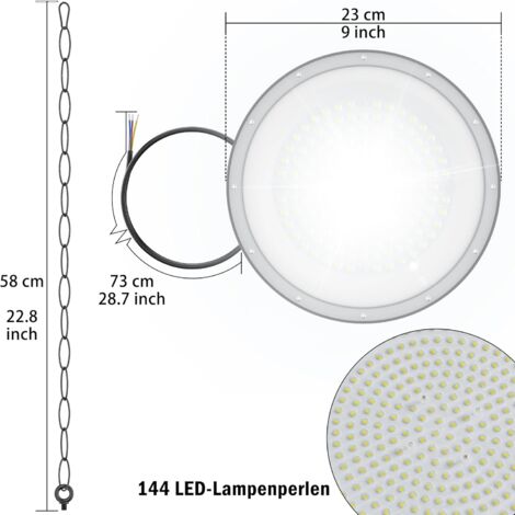 Illuminazione a sala LED 200W bianco freddo 5000K,Proiettore LED UFO highbay,angolo asceau di 90°,34000lm lampada industriale IP65, proiettore hall | Leroy Merlin