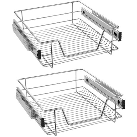 AUFUN Accesorios para ordenar la cocina cajón telescópico extraíble, estante para armario o cajones de cocina, dormitorio, cesta extraíble de 50 cm, 2 piezas