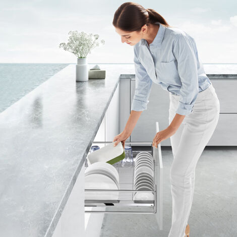 AUFUN Accesorios para ordenar la cocina cajón telescópico extraíble, estante para armario o cajones de cocina, dormitorio, cesta extraíble de 50 cm, 2 piezas
