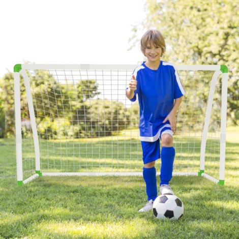 AUFUN Portería de fútbol de jardín para niños Portería Tipo de Clima, Adecuada para niños, Adultos (1,8 x 1,2 m)
