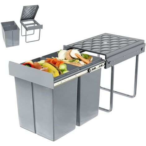 Mejorado 40L Cubo de Basura Empotrable para la Cocina