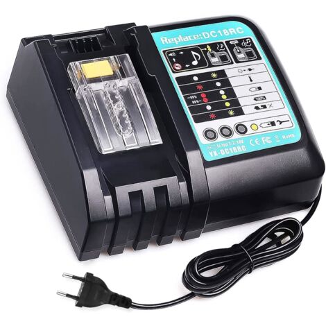 Akku-Ladegeräte，Ladegeräte für Elektrowerkzeuge, DC18RC-Schnellladegerät, kompatibel mit Makita-Akku 14,4 V–18 V BL1830 BL1840 BL1850 BL1860 BL1815 BL1430 BL1450 (Akku nicht im Lieferumfang enthalten)