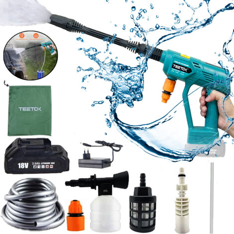 Akku-Hochdruckreiniger, Wasserpistolenspray, Hochleistungs-Jet-Autowaschreiniger mit 1x 3.0A Akku und Schnellladegerät,Kompatibel mit Makita-Akku