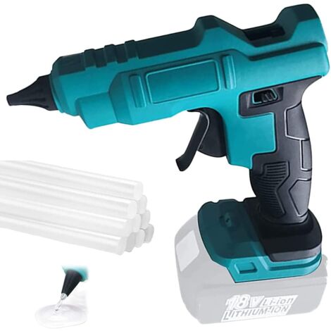 Batterie Heißklebepistole, Kompatibel mit Makita-Akku Hochtemperatur-hitzebeständiger Auslaufschutz,11mm Enthält 10 Klebestifte mit 2x 5,5A Batterie (nicht im Lieferumfang enthaltenes Ladegerät)