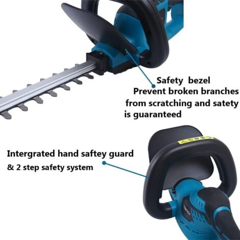 Elektrische Heckenscheren, Akku-Heckenscheren, leistungsstarker Glas-Rasenschneider,44 cm/20,5 Zoll, 18 V + 2x Akku  5500mAh+ Ladegerät,Kompatibel mit Makita-Akku