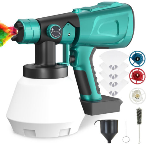 Malenpistolen, 1000 ml HVLP -Lackfarbenfarbe Pistole mit 4 -fachen Farbfiltern, 4 Düsen (keine Batterie), kompatibel mit Makita -Batterie