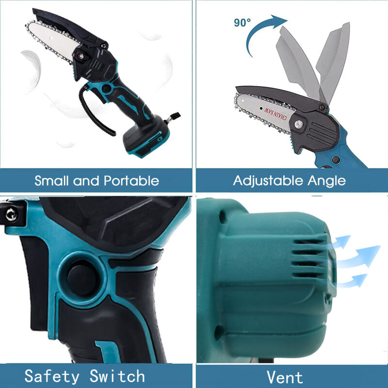 Mini Motosega A Batteria 4 Pollici - Doppia Batteria 48V Per Potatura E Lavori Legno - Foto 6