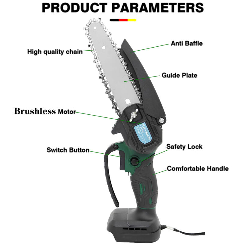Motosega A Batteria Con 12000 Mah Batterie, 12-Pollici Motosega Elettrica A Batt Motosega A Batteria Con 12000 Mah Batterie, 12-Pollici Motosega Elettrica A Batt