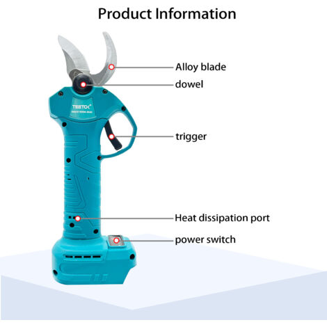 Forbici A Batteria DEWINNER 2 In 1 - 7.2V, Tagliasiepi E Tosaerba, Lame 100mm/140mm - Foto 7