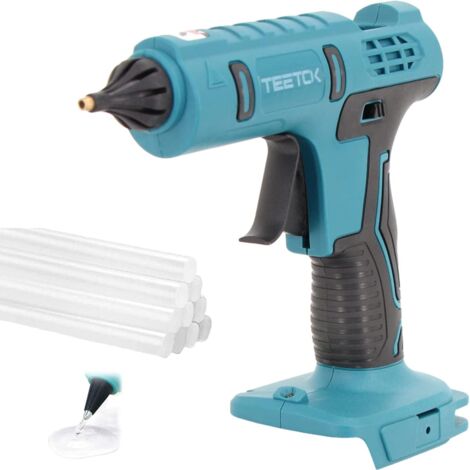 Pistola per colla a caldo senza fili,per bricolage e bricolage con 10 stick di colla, riscaldamento rapido, protezione contro le ustioni da 11 mm (senza batteria),Compatibile con la batteria Makita