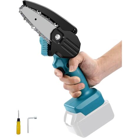 Mini Motosega Senza Fili Da 15,2 Cm Con Batteria 4000 MAh - Leggera, 3 Catene, Blocco Sicurezza