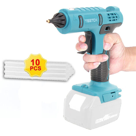 Pistola per colla, pistola per colla senza fili, con 10 bastoncini di colla da 11 mm, ideale per riparazioni fai-da-te (senza batteria o caricabatterie),Compatibile con la batteria Makita