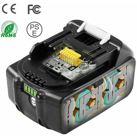 2 Batterie 18V 5.0Ah Per Makita – Ricambio BL1850B/BL1860, Con Indicatore LED, Più Durata Del 25% Rispetto A 4Ah