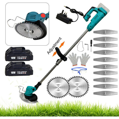 Decespugliatore A Batteria 21V 3-in-1 - Con 2 Batterie 2Ah, Lama Metallo E Asta Telescopica, Verde - Foto 11