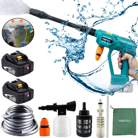 Idropulitrice cordless, pistola a spruzzo d'acqua, idropulitrice ad alte prestazioni 18V + 2x 5,5A (caricatore non incluso),Compatibile con la batteria Makita