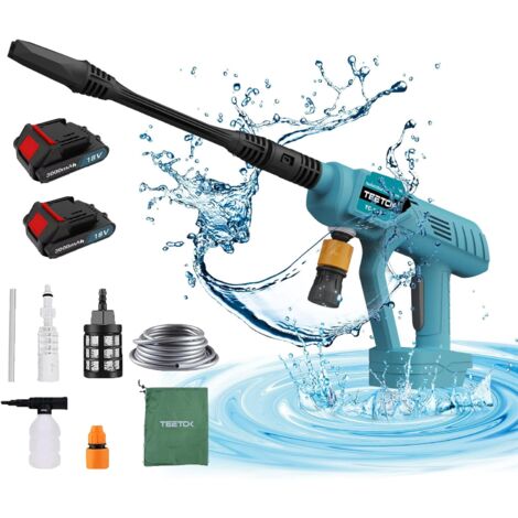 Idropulitrice a benzina, idropulitrice alimentata a batteria,con 2 batterie e caricabatterie da 3.0 A,  per lavare giardino, auto e detergente per superfici,Compatibile con la batteria Makita (1/5)
