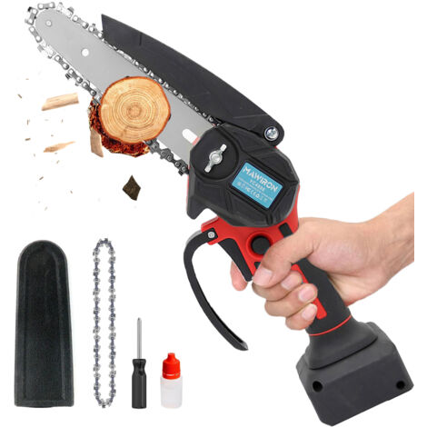 Motoseghe a batteria, mini motosega piccola da 6 pollici (senza batteria) compatibile con batteria Einhell, motosega elettrica con 2 catene, per tagliare alberi, tagliare legna, albero