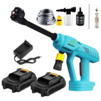 Macchina elettrica di pulizia ad alta pressione, macchina circolare della batteria, Rod ad alta tensione portatile dell'automobile ad alta tensione, +2x batteria 3.0A + caricabatterie, compatibile con