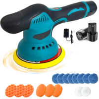 Macchina di lucidatura auto a batteria con batterie e caricabatterie da 2-12V, kit di lucidatura portatile da 6 pollici, 6-fold, per depilazione/lucidatura/riparazione graffi automatici, con tasca