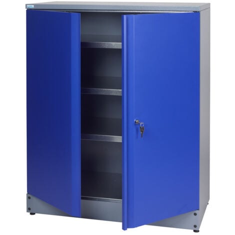 Küpper Armoire au sol 71697, 91x110x45 cm, 1 double porte verrouillable, 3 étagères, charge max. 75kg