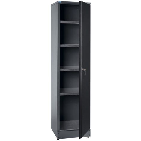 Armoire haute Küpper, modèle 70399, 180 x 45 x 45,5 cm, 4 étagères robustes d'une capacité de charge de 75 kg chacune, verrouillable