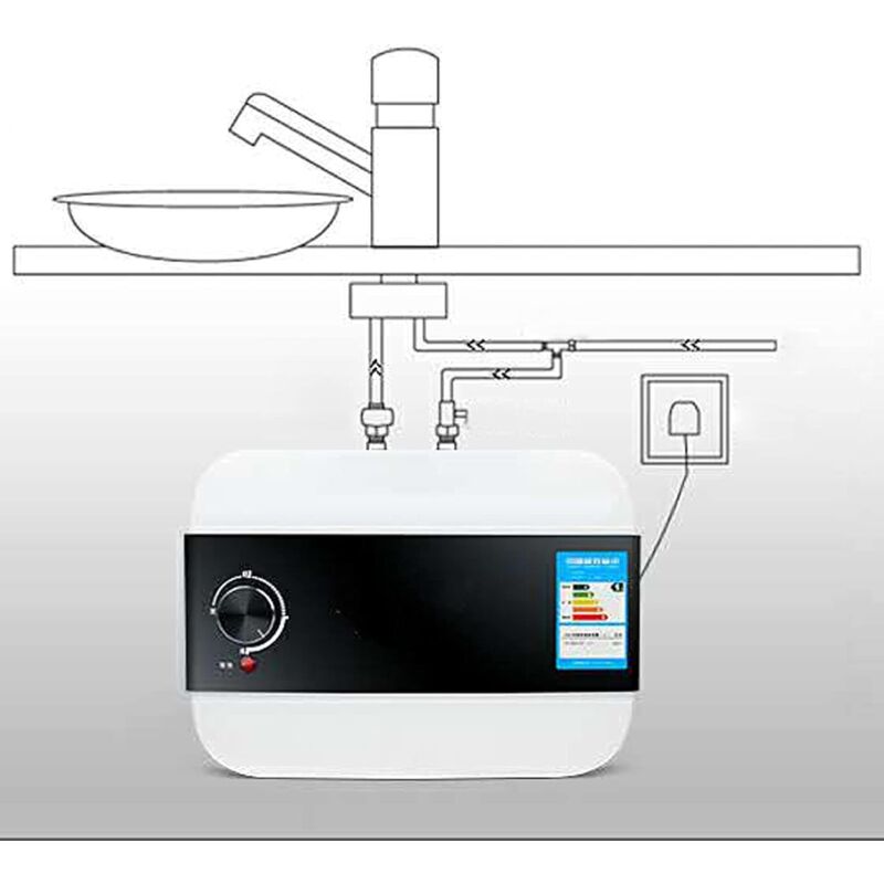 Mini Untertisch-Wassererhitzer 6 Liter – Elektrischer Boiler Mit LED-Anzeige, Temperaturregler 0-65°C