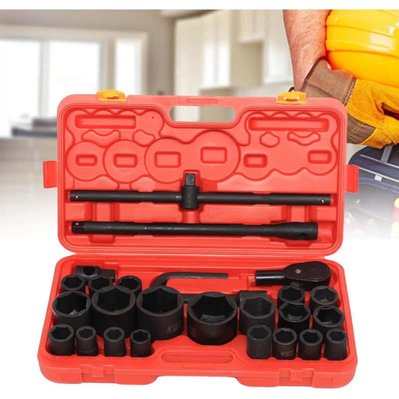 SW-Stahl S21-120 Steckschlüsselsatz 1/2 Zoll 27-teilig I Ratschenkasten