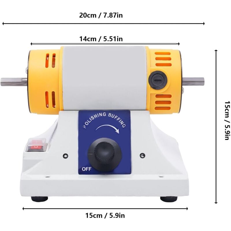 320W Poliermaschine Mini Doppelschleifer - 800-10000 U/min Mit 2 Stoffrädern